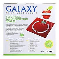 Весы напольные Galaxy GL 4851, электронные, до 180 кг, с анализатором массы, красные