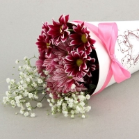 Конус для цветов "Валентинка" белый гладкий, 16 х 26 см