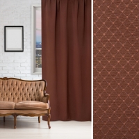 Штора портьерная "Этель" 130х280 см Английский стиль шоколад,100% п/э