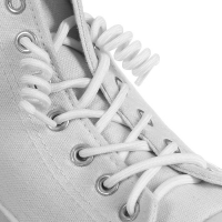 Шнурки для обуви "Пружинка", 4мм, 90см, цвет белый