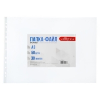 Файл-вкладыш А3, 30 мкм Calligrata, глянцевый, горизонтальный, упаковка 50 шт.