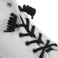 Шнурки для обуви "Пружинка", 4мм, 90см, цвет чёрный