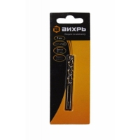 Сверло по металлу "Вихрь" 73/10/6/1, 3 х 61 мм, P6M5, цилиндрический хвостовик, 2 шт.