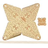 Коробка пирамидка "Роскошь золота",7,2 х7,2см