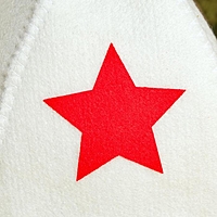 Набор для бани и сауны «Будёновец»: шапка, рукавица, коврик, фетр, белый