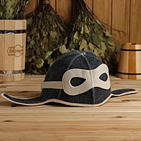 Набор для бани и сауны «Лётчик»: шапка, рукавица, коврик, фетр, серый
