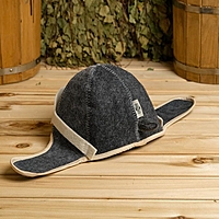 Набор для бани и сауны «Лётчик»: шапка, рукавица, коврик, фетр, серый