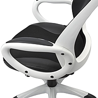 Кресло офисное BRABIX Genesis EX-517, пластик белый, ткань/экокожа/сетка черная