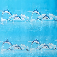 Штора для ванной комнаты Доляна «Дельфины в облаках», 180×180 см, EVA