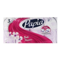 Туалетная бумага Papia Bali Flower, 3 слоя, 8 рулонов