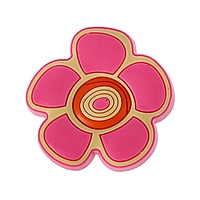 Ручка кнопка детская KID 024, "Цветочек 2", резиновая, розовая