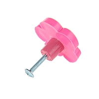 Ручка кнопка детская KID 024, "Цветочек 2", резиновая, розовая