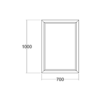 Окно ПВХ с подрамником, глухое, однокамерное, 700 х 1000 мм