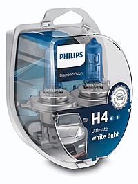 Лампа Philips DiamondVision H4 12V 60/55W 2 шт. 12342DVS2