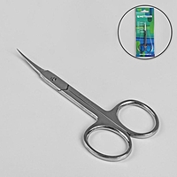 Ножницы маникюрные для кутикулы, узкие, загнутые, 10см, цвет серебристый, CS-17
