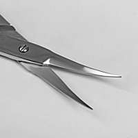 Ножницы маникюрные для кутикулы, узкие, загнутые, 10см, цвет серебристый, CS-17