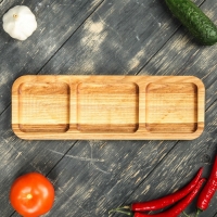 Тарелка менажная для закусок, массив ясеня, 30х10 см