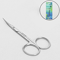Ножницы маникюрные для кутикулы, узкие, загнутые, 10см, цвет серебристый, CS-18-S
