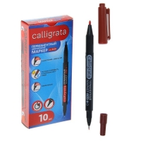 Маркер перманентный двухсторонний круглый (2 мм/0,7 мм) красный CALLIGRATA 1120