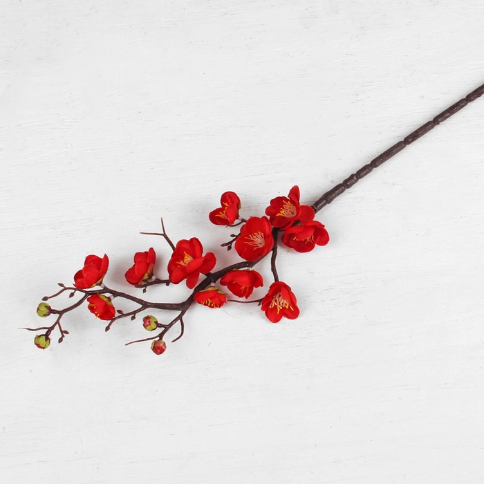 Цветы искусственные "Ветка сакуры" 3*60 см, красный в кат...