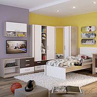 ТВ тумба Walker, 383×1126×644 мм, цвет ясень шимо светлый / белый