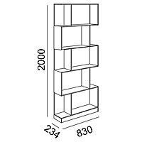 Стеллаж Walker, 234×830×2000 мм, цвет ясень шимо светлый/белый