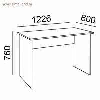 Стол прямой Walker, 600×1226×760 мм, цвет ясень шимо светлый