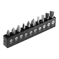 Набор бит TUNDRA, сталь CrV, PH, PZ, SL х 25 мм, 10 шт.