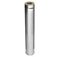 Дымоход Феррум утепленный нержавеющий (430/0,8мм)/зеркальный нержавеющий ф120/200, L=1м, по воде, ,