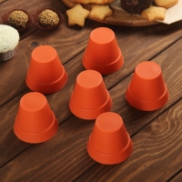 Набор форм для выпечки "Цветочные горшочки", 6 шт