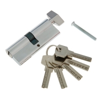 Цилиндровый механизм, 80 мм, с вертушкой, перфор. ключ, 5 ключей, цвет хром