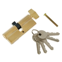 Цилиндровый механизм, 80 мм, с вертушкой, английский ключ, 5 ключей, цвет золото