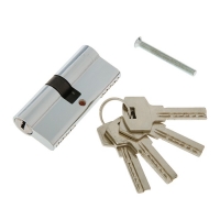 Цилиндровый механизм, 70 мм, перфор. ключ, 5 ключей, цвет хром