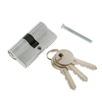 Цилиндровый механизм, 60 мм, английский ключ, 3 ключа, хром