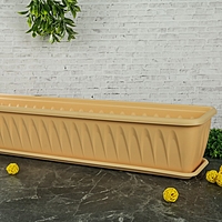 Балконный ящик 80 см с поддоном "Алиция", цвет белая глина