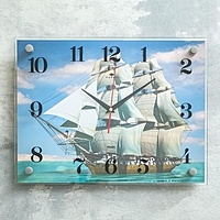Часы настенные прямоугольные "Корабль", 40х30 см