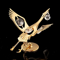 Сувенир «Аист», с кристаллами Сваровски