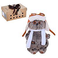 Мягкая игрушка "Басик" в шлеме и шарфе, 22 см