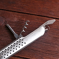Нож швейцарский "Амиран",  5в1, рукоять с перфорацией хром