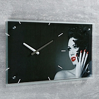 Часы настенные прямоугольные "Девушка", 35х60 см