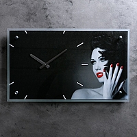 Часы настенные прямоугольные "Девушка", 35х60 см