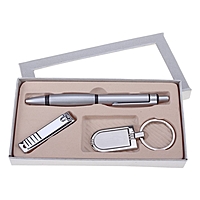 Подарочный набор, 3 предмета в коробке: ручка, брелок, кусачки