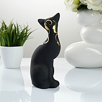 Сувенир "Кошка ушастая" черная