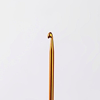 Крючок для вязания металлический, двусторонний, d=2.0-5.0мм, 13,5см, цвет золотой