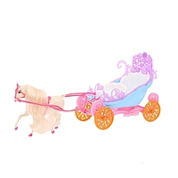 Карета с лошадкой, с куколкой, цвета МИКС