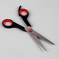 Ножницы парикмахерские с упором, 7,5 дюймов, кольца пластиковые