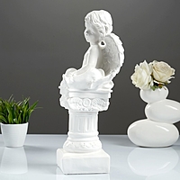 Статуэтка «Ангел на пьедестале» белая, 15 × 15 × 42 см, микс