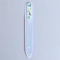 Пилка стеклянная для ногтей "Бабочки", 14см, разноцветная