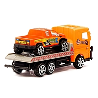 Грузовик инерционный "Эвакуатор" с машиной, цвета МИКС.