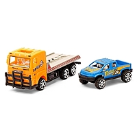 Грузовик инерционный "Эвакуатор" с машиной, цвета МИКС.